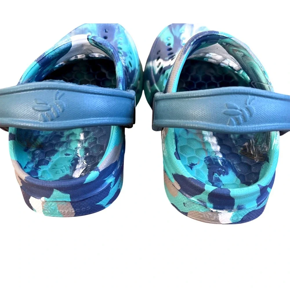 Joybees‎ Kids Everyday Clogs Blue Teal Marble Swirl Size C4/5 NEW